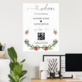 ウィンターホリデーパインコーンクリスマスウェルカムサイン ポスター (ホームオフィス)