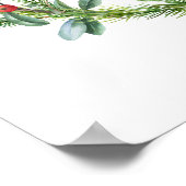 ウィンターホリデーパインコーンクリスマスウェルカムサイン ポスター (角)