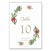 ウィンターホリデーパインコーンクリスマスボール結婚ズ テーブルナンバー (裏面)