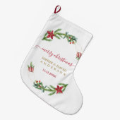ウィンターホリデーパインコーンクリスマスボール結婚ズ ラージクリスマスストッキング (正面 (吊り時))