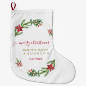 ウィンターホリデーパインコーンクリスマスボール結婚ズ ラージクリスマスストッキング (正面)