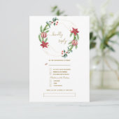 ウィンターホリデーパインコーンクリスマスボール結婚ズ 出欠カード (スタンド正面)