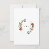 ウィンターホリデーパインコーンクリスマスボール結婚ズ 出欠カード (裏面)