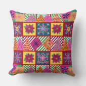 ウィンターホリデーパッチワーク クッション (正面)