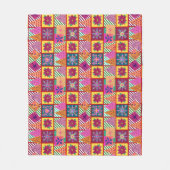 ウィンターホリデーパッチワーク フリースブランケット (正面)