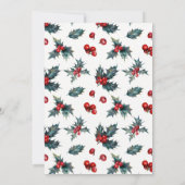 ウィンターホリデーパーティクリスマスホリー&パインコーン 招待状 (裏面)