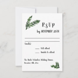 ウィンターホリデーパーティーイベント披露宴応答RSVP 出欠カード