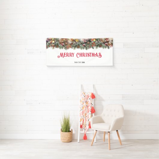 ウィンターホリデーフローラ屋内アウトドアクリスマス 横断幕 (インサイチュ)