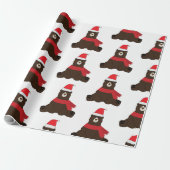 ウィンターホリデーブラウンベア ラッピングペーパー (アンロールド)