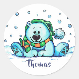 ウィンターホリデーベア ラウンドシール