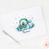 ウィンターホリデーベア ラウンドシール (封筒)