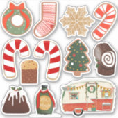 ウィンターホリデーベッキーNimoyイラストクリスマス シール (正面)