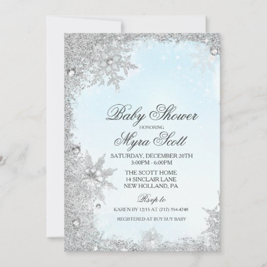 ウィンターホリデーベビーシャワー招待状 招待状 (正面)