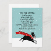 ウィンターホリデーボストンテリアパーティーのお知らせ 招待状 (正面/裏面)