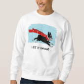 ウィンターホリデーボストンテリアレッドスカーフを着て スウェットシャツ (正面)