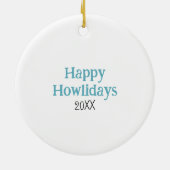 ウィンターホリデーボストンテリアレッドスカーフを着て セラミックオーナメント (裏面)