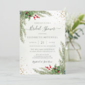 ウィンターホリデーボタニカルグリーンリーブライダルシャワー 招待状 (スタンド正面)