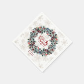 ウィンターホリデーリースティスザシーズンモノグラム スタンダードカクテルナプキン (角)