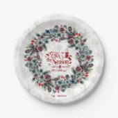 ウィンターホリデーリースティスザシーズンモノグラム ペーパープレート (正面)