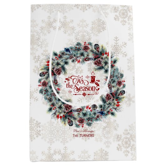 ウィンターホリデーリースティスザシーズンモノグラム ミディアムペーパーバッグ (正面)