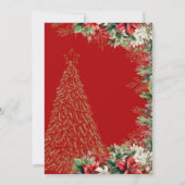 ウィンターホリデーレッドフローラエレガントキンセアニェラ 招待状 (裏面)