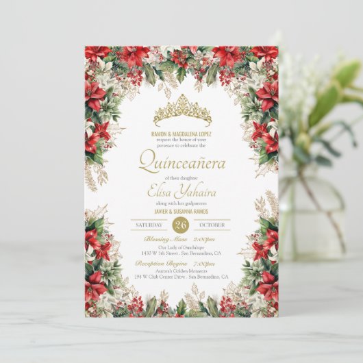 ウィンターホリデーレッドフロールデパスクアキンセアニラ 招待状 (スタンド正面)