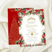 ウィンターホリデーレッドフロールデパスクアキンセアニラ 招待状