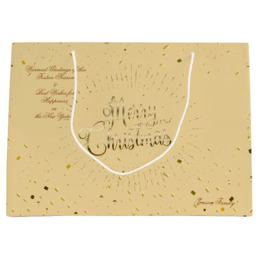 ウィンターホリデー抱き枕ウィッシュXMAX パーソナライズされた ラージペーパーバッグ (正面)