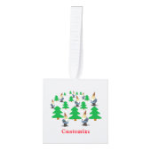 ウィンターホリデー格言クリスマスツリーズサンダー_コーブ キューブオーナメント (正面)