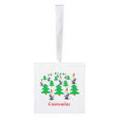 ウィンターホリデー格言クリスマスツリーズサンダー_コーブ キューブオーナメント (右)