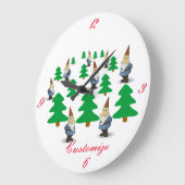ウィンターホリデー格言クリスマスツリーズサンダー_コーブ ラージ壁時計 (傾斜)