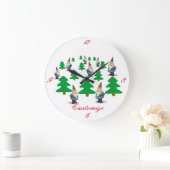 ウィンターホリデー格言クリスマスツリーズサンダー_コーブ ラージ壁時計 (ホーム)