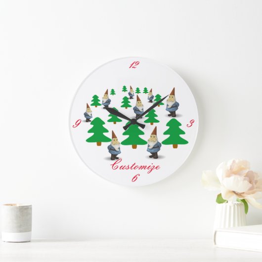 ウィンターホリデー格言クリスマスツリーズサンダー_コーブ ラージ壁時計 (ホーム)