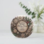 ウィンターホリデー素朴カントリークリスマスパーティー 招待状 (スタンド正面)