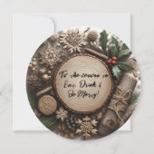 ウィンターホリデー素朴カントリークリスマスパーティー 招待状 (裏面)