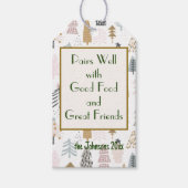 ウィンターホリデー素朴ツズ&引用文ワインボトル ギフトタグ (正面)