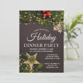 ウィンターホリデー素朴ライツパインディナーパーティー 招待状 (スタンド正面)