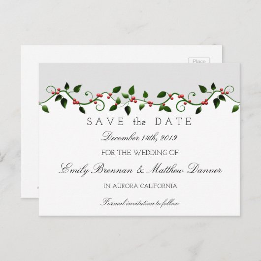 ウィンターホリデー結婚ズホリーベリーセーブ 案内ポストカード (正面/裏面)