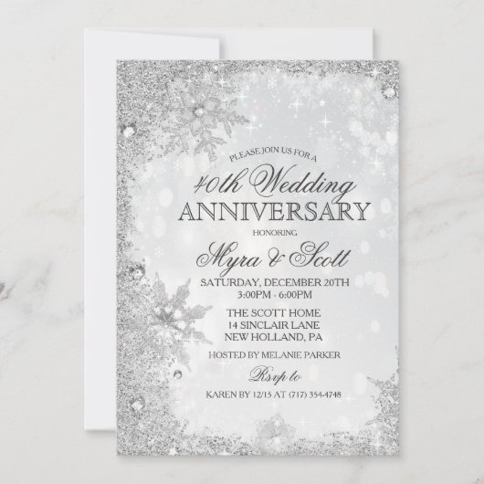 ウィンターホリデー結婚ズ記念招待状 招待状 (正面)