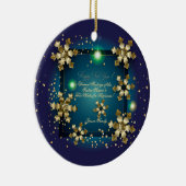 ウィンターホリデー金ゴールドデコーウィッシュパーソナライズされたXMAX セラミックオーナメント (右)