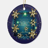 ウィンターホリデー金ゴールドデコーウィッシュパーソナライズされたXMAX セラミックオーナメント (左)