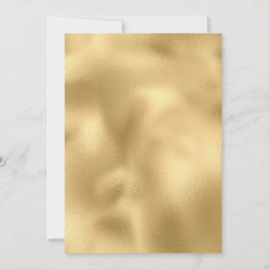 ウィンターホリデー金ゴールドベビーシャワーフローラフラワー 招待状 (裏面)