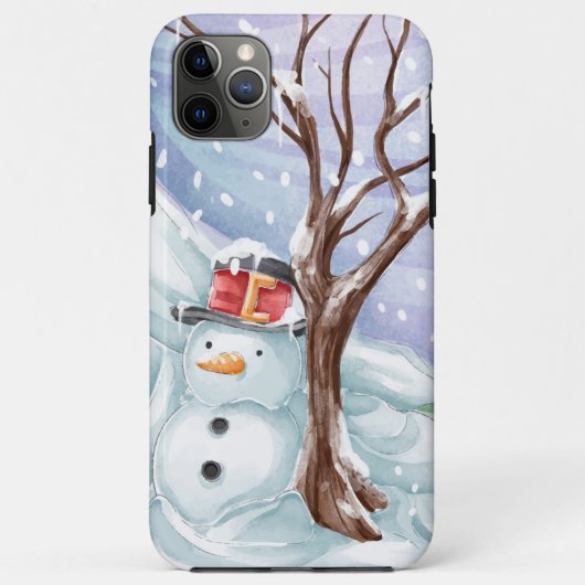 ウィンターホリデー雪だるまウォーターカラー Case-Mate iPhoneケース (裏面)