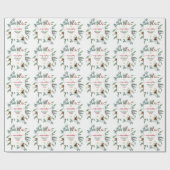 ウィンターホリデー魅力的パインコーンベリークリスマス ラッピングペーパー (フラット)