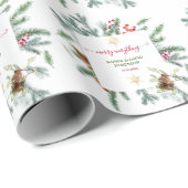 ウィンターホリデー魅力的パインコーンベリークリスマス ラッピングペーパー (ロールコーナー)