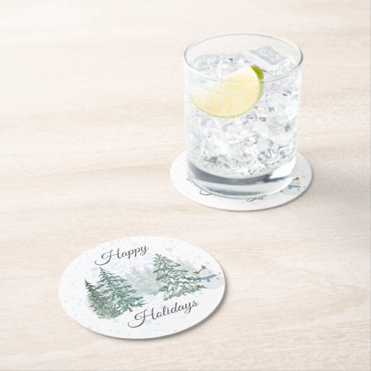 ウィンターホリデー ラウンドペーパーコースター (インサイチュ)
