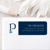 ウィンターホリデー |レターPモノグラム住所 シール (インサイチュ)