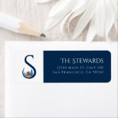 ウィンターホリデー |レターSモノグラム住所 シール (インサイチュ)