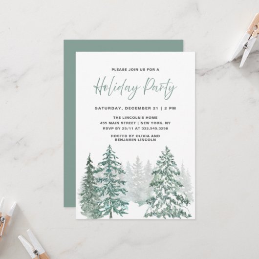 ウィンターホリデー 招待状 (正面/裏面インサイチュ)