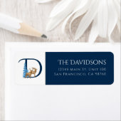 ウィンターホリデー |文字Dモノグラム住所 シール (インサイチュ)